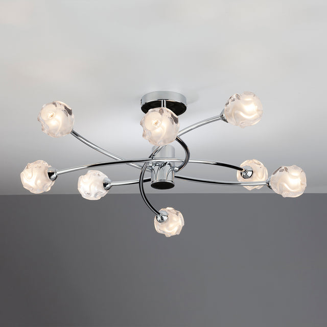 Seattle 8 Light Semi Flush Polished Chrome