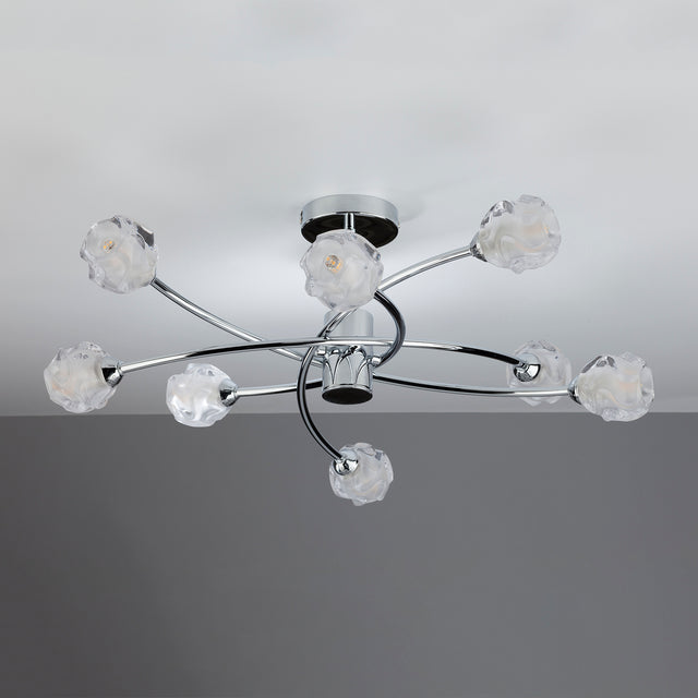 Seattle 8 Light Semi Flush Polished Chrome