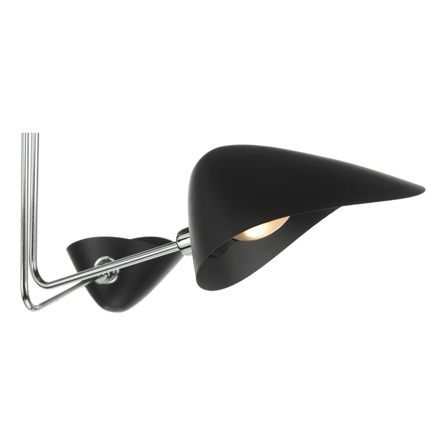 Sebastian 3 Light Semi Flush Matt Black Polished Chrome