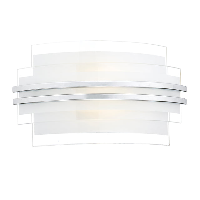 Sector Small Wall Light Frosted Glass Polished Chrome LED