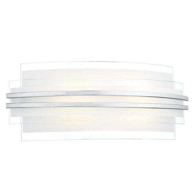 Sector Large Wall Light Frosted Glass Polished Chrome LED