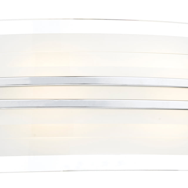 Sector Large Wall Light Frosted Glass Polished Chrome LED