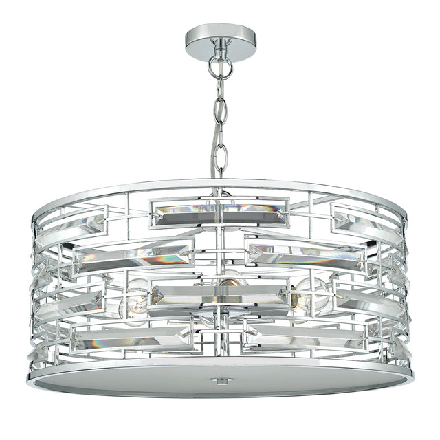 Seville 6 Light Pendant K9 Crystal Polished Chrome