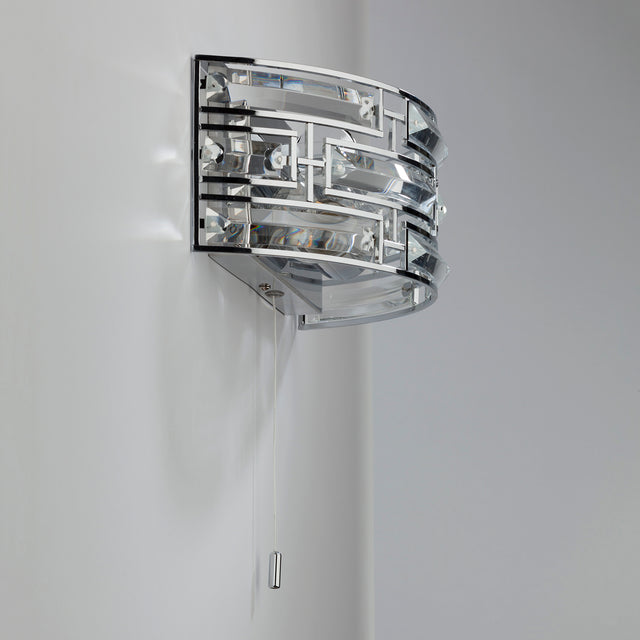 Seville 2 Light Wall Light Crystal Polished Chrome