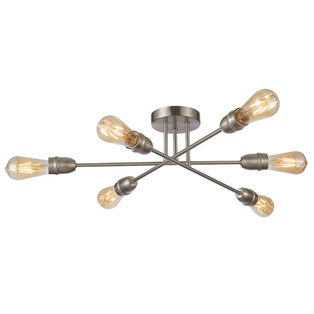 SATIN NICKEL VENUS SEMI FLUSH FITTING (LAMP NOT INCLUDED)