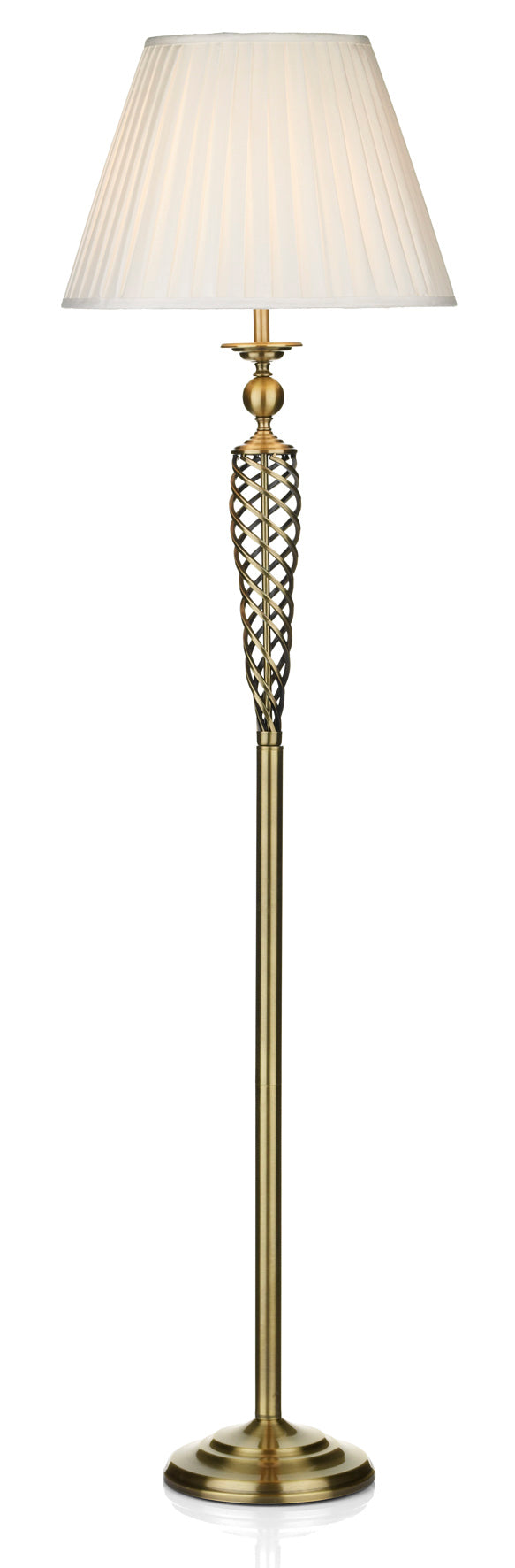 Siam Floor Lamp Antique Brass With Shade