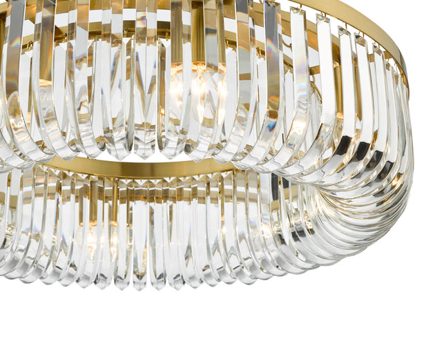 Sigourney 8 Light Pendant Satin Gold and Crystal