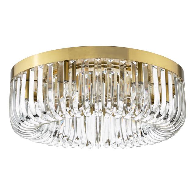 Sigourney 6 Light Flush Satin Gold and Crystal