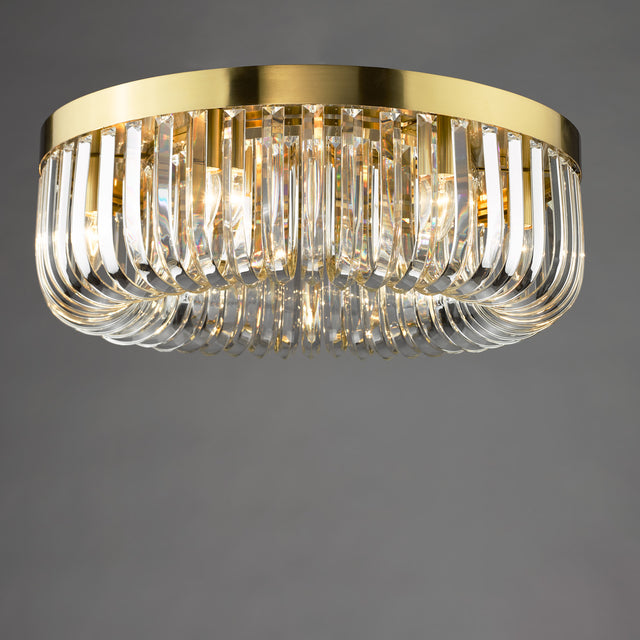 Sigourney 6 Light Flush Satin Gold and Crystal