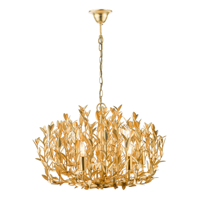 Silvius 9 Light Pendant Gold Leaf