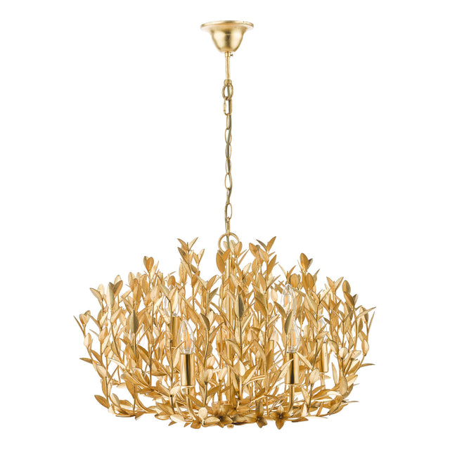 Silvius 9 Light Pendant Gold Leaf