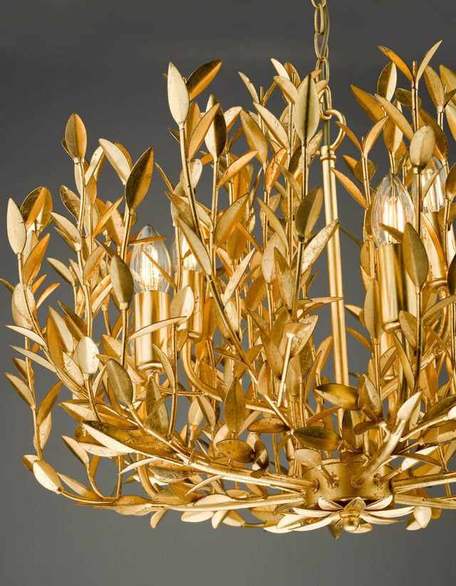 Silvius 9 Light Pendant Gold Leaf