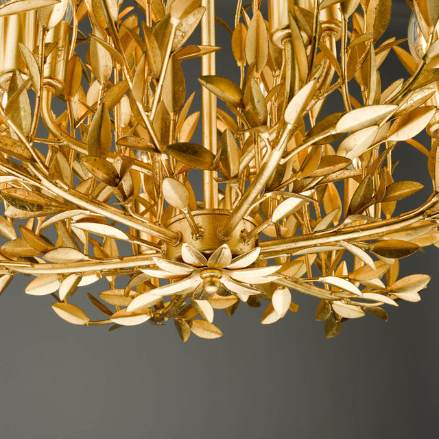 Silvius 9 Light Pendant Gold Leaf