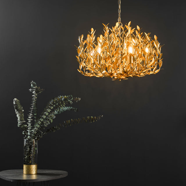 Silvius 9 Light Pendant Gold Leaf