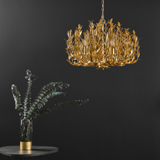 Silvius 9 Light Pendant Gold Leaf