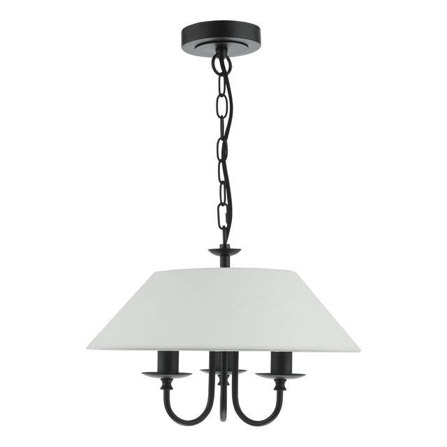 Sivan 3 Light Pendant Matt Black With Shade