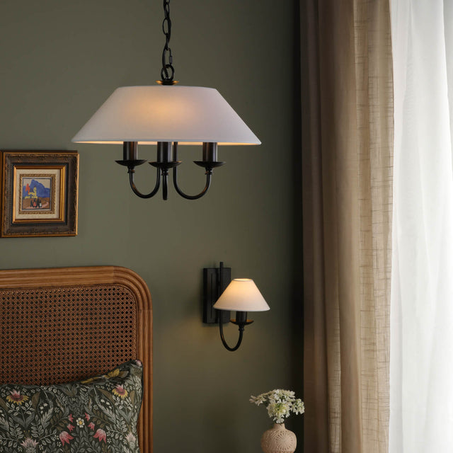 Sivan 3 Light Pendant Matt Black With Shade