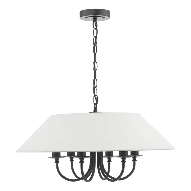 Sivan 6 Light Pendant Matt Black With Shade