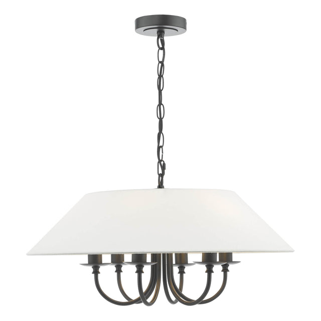 Sivan 6 Light Pendant Matt Black With Shade