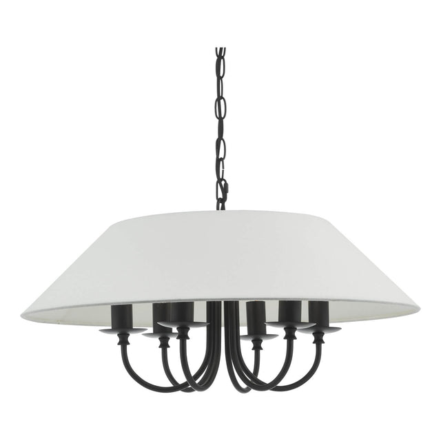 Sivan 6 Light Pendant Matt Black With Shade