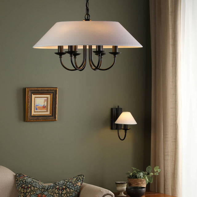 Sivan 6 Light Pendant Matt Black With Shade