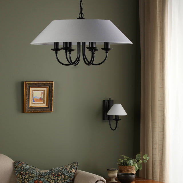 Sivan 6 Light Pendant Matt Black With Shade