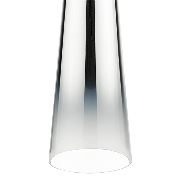 Smokey Table Lamp Clear & Chrome Ombre Glass With Shade