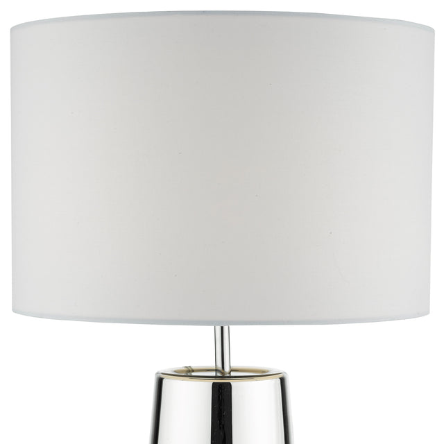 Smokey Table Lamp Clear & Chrome Ombre Glass With Shade