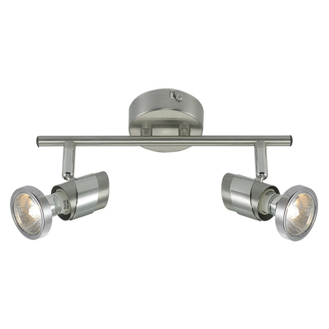 CULLEN SATIN NICKEL 2L BAR  GU10 SPOT LIGHT