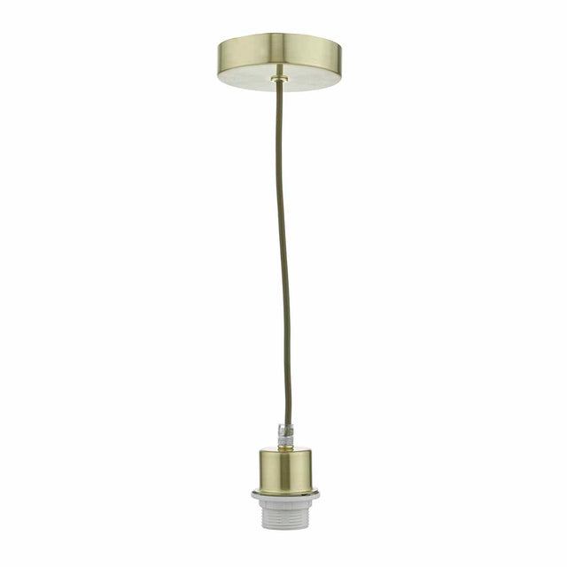 1 Light Satin Brass E27 Suspension With Clear Cable