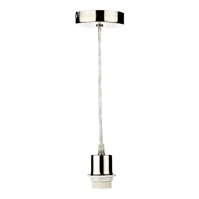 1 Light Satin Chrome E27 Suspension With Clear Cable