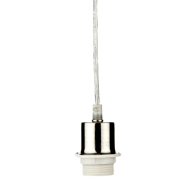 1 Light Satin Chrome E27 Suspension With Clear Cable