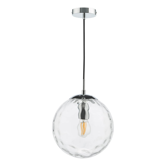 Ripple Pendant Polished Chrome & Clear Glass