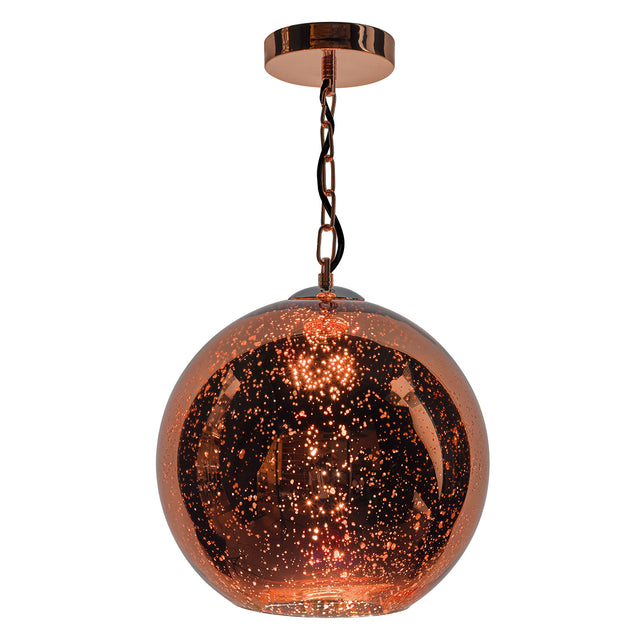 Speckle 1 Light Electro Plated Pendant Copper Finish