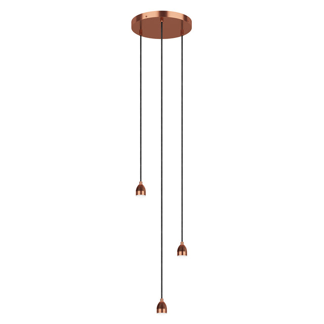 3 Light Cluster Modular Suspension Copper LED