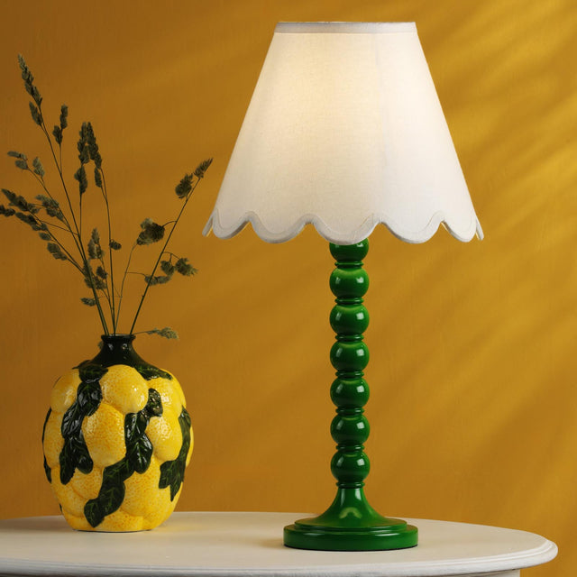 Spool Table Lamp Gloss Green Base Only