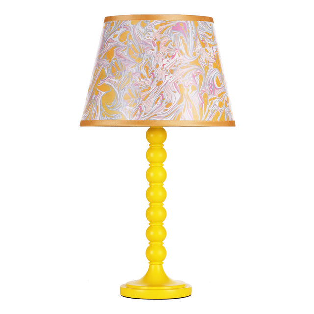 Spool Table Lamp Gloss Yellow Base Only