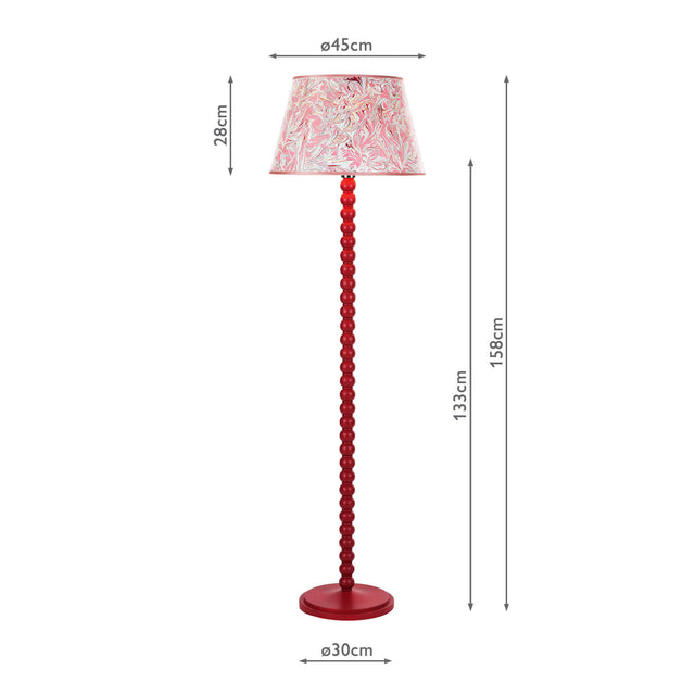 Spool Floor Lamp Gloss Red Base Only