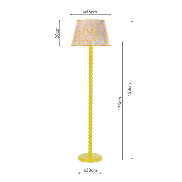 Spool Floor Lamp Gloss Yellow Base Only