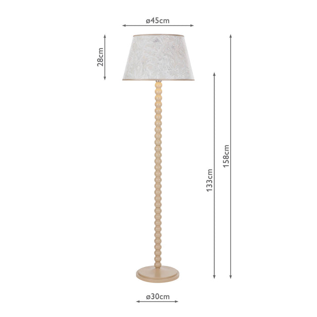 Spool Floor Lamp Gloss Taupe Base Only