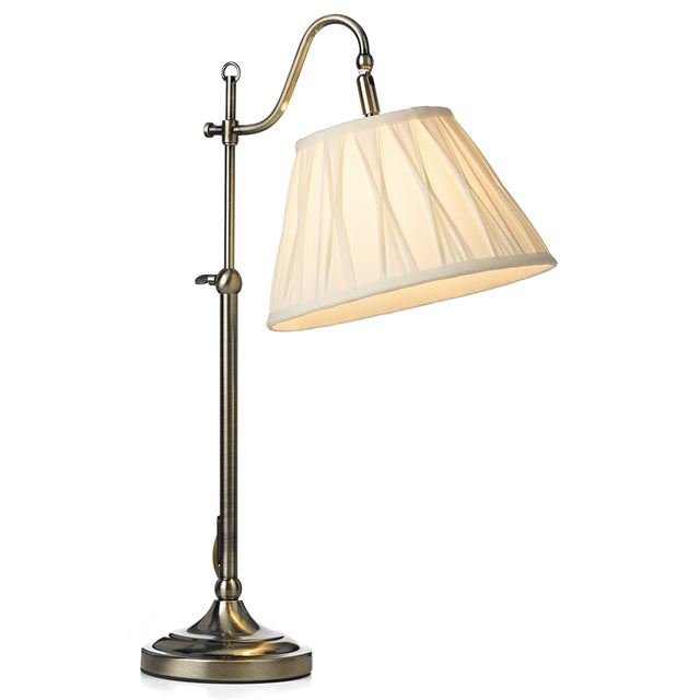 Suffolk Rise & Fall Table Lamp Antique Brass With Shade