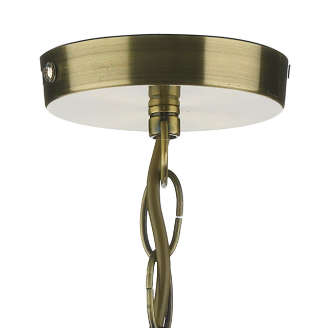 Suri 1 Light Pendant Antique Brass Faceted Glass