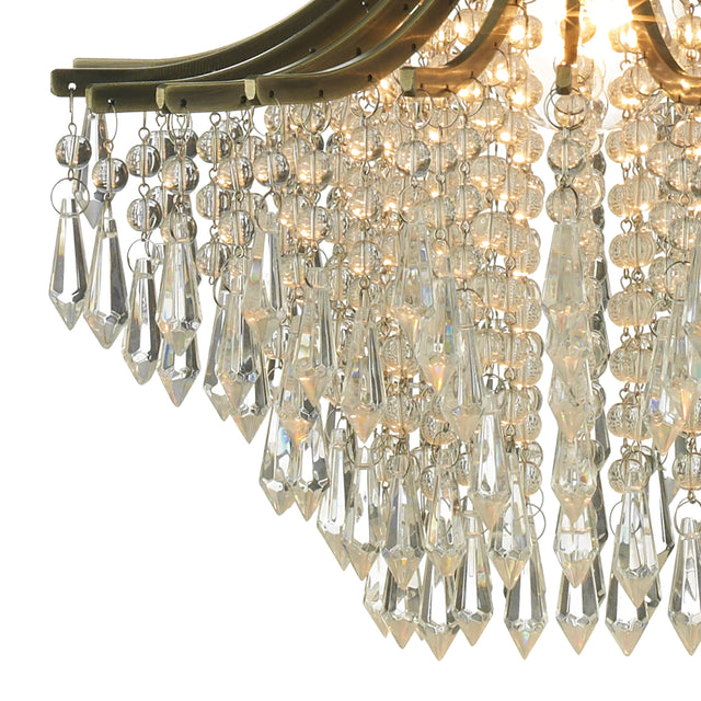 Suri 1 Light Pendant Antique Brass Faceted Glass