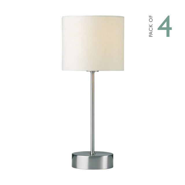 Suzie Touch Table Lamp Satin Chrome With Shade