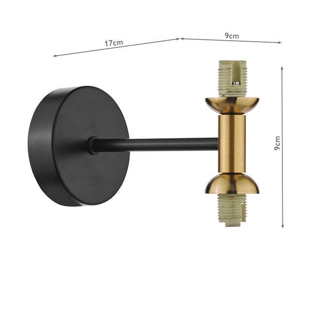 Takara 2 Light Wall Light Matt Black and Bronze Bracket Only