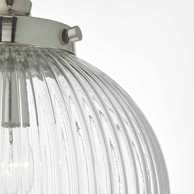 Tamara Pendant Satin Nickel & Ribbed Glass