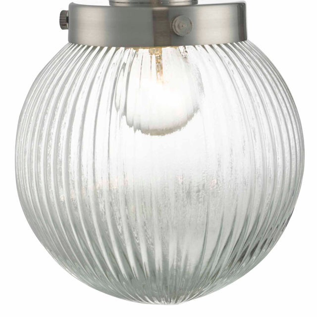 Tamara Wall Light Satin Nickel Ribbed Glass