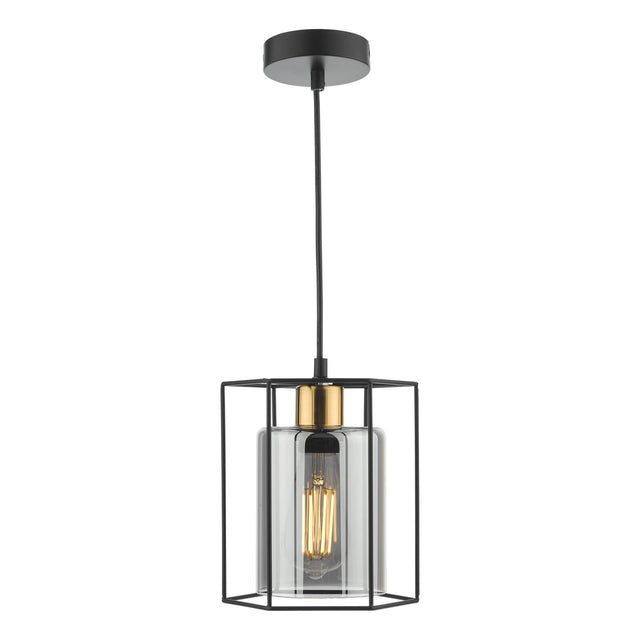 Tatum Pendant Matt Black and Smoked Glass