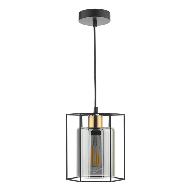 Tatum Pendant Matt Black and Smoked Glass