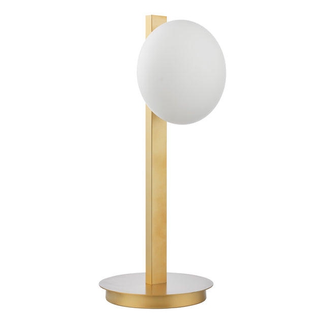 Tauri Table Lamp Matt Gold and Opal Glass